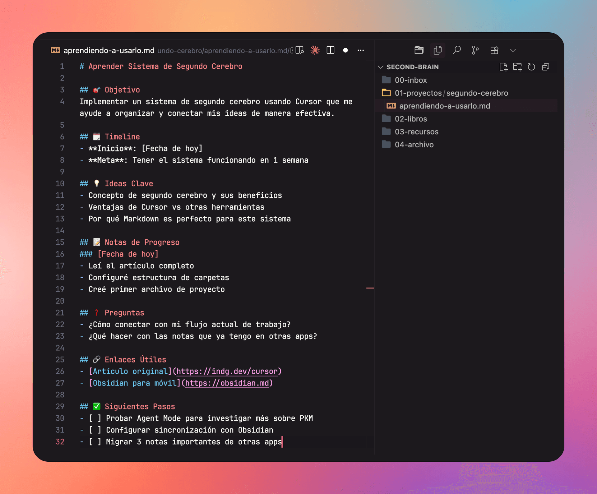 Estructura de proyecto en Cursor